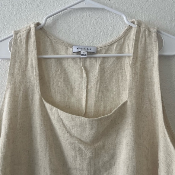 NEW Gilli Linen Blend Blouse‎ Cream Beige Size 2x - Picture 2 of 4